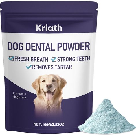 Speziell für Hunde entwickeltes Zahnputzpulver für frischen Atem zur sanften täglichen Pflege – 100 g -- DTEKGAZ (1/5)