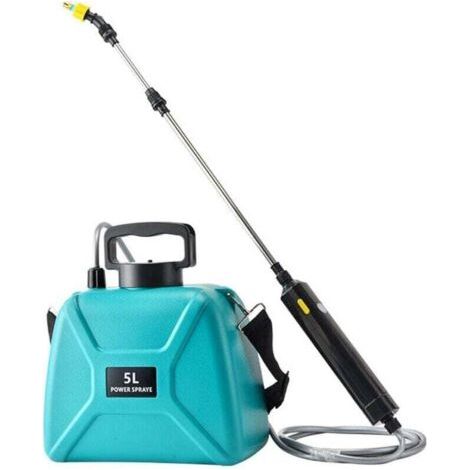 Pulvérisateur Électrique de Jardin avec 3 Buses Réglable, XU, USB Rechargeable, Pulvérisateur de Protection des Plantes pour Jardin, Désherbage et Lavage de Voiture (5L Pulvérisateur Vert) -