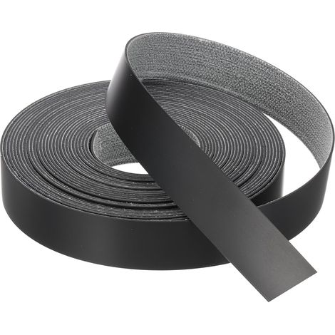 Bande de Chant 7.6 Mètre x 22mm, Bande Bordure Meuble Masquage Préencollé en PVC, Placage Contreplaqué Flexible avec Adhésif Thermofusible pour Bords Meuble Étagère Panneaux, Noir (1/5)