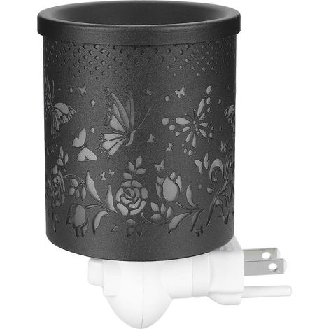 Lampe de nuit d'aromathérapie en fer forgé, petite lampe murale à bloc de cire, machine à parfum-12.5x8.5cm-Black