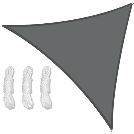 Voile d'ombrage, protection UV, design résistant aux intempéries, GRIS FONCÉ, 5X5X5M (1/2)