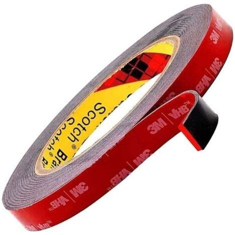 3M VHB Double Sided Tape, Extra Strong, Black, Waterproof, High Temperature Resistant, for Indoor and Outdoor Use, 3m x 1.5cm (1/4)