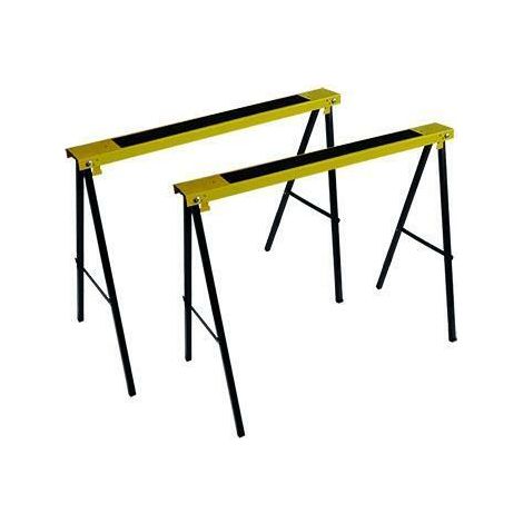 Coppia Cavalletti Richiudibili In Metallo Portata 100 Kg Con Piano Antiscivolo