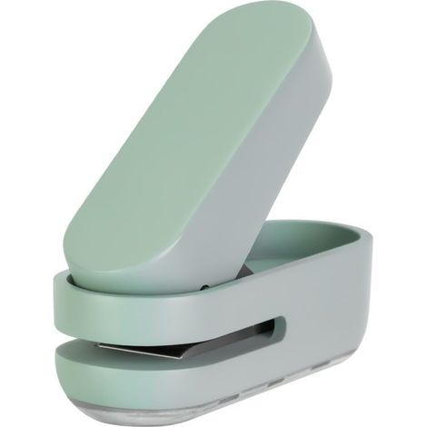 Mini perforatrice, verte, capacité de 10 feuilles, perforatrice à un seul trou (verte). (1/5)