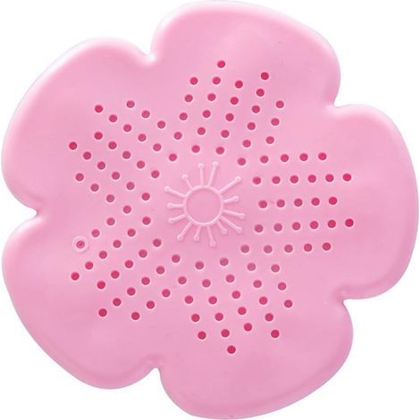 CCYKXA pc 15.5 x 15.5 cm Flower-Shaped Silicone Floor Drain Cover, Mesh Sink Filter, Anti-Blocking, Cleaning, Waste Catcher, Kitchen and Bathroom Accessory, Pink