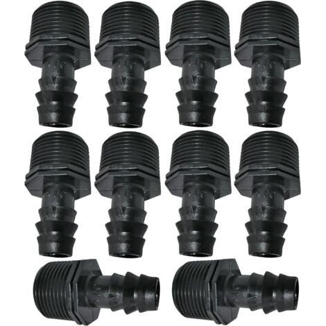 16 mm x 3/4" Tropfschlauchadapter/-verbinder mit Außengewinde (für 16-mm-Schläuche) – Anschluss für Bewässerungs-/Sprinkleranlagen (1/5)