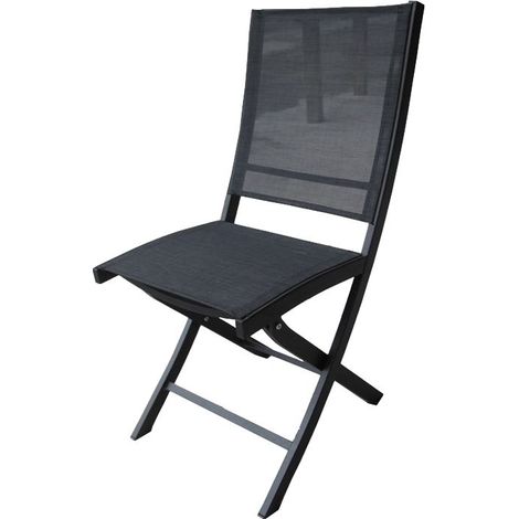 Chaise Bali/Star structure aluminium coloris noir Wilsa Garden