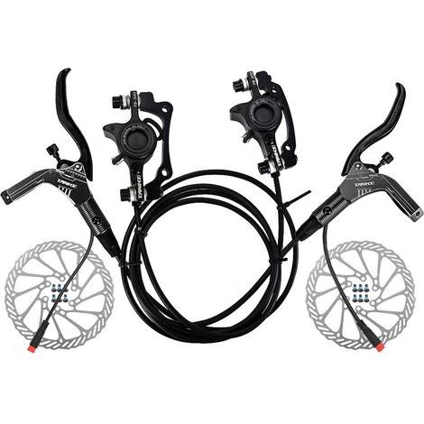 Hydraulisches Bremsenset für E-Bikes mit 160-mm-Bremsscheiben vorne und hinten, hydraulischen Scheibenbremssätteln und Bremshebeln für E-Bikes