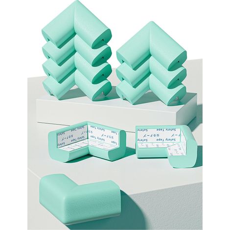 Lot de 10 Protections d'angle en Mousse pour bébé, Protection Table Enfants, Convient Basse, Bureau, Meubles, cheminée, Coins Pointus (Vert) Vert - (1/5)