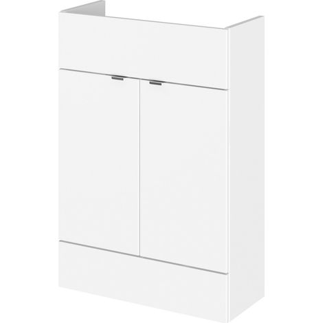 Hudson Reed Fusion Compact Gloss White 600mm Floor Standing 2 Door Vanity Unit - OFF107 (1/4)
