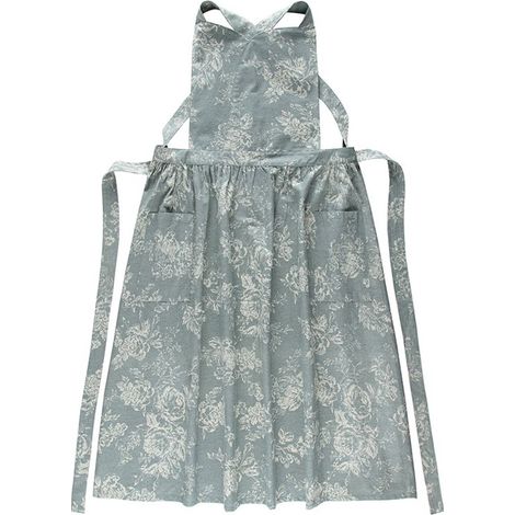Tablier de style artistique, tablier de cuisine, tablier femme, tablier de jardin, mélange coton-lin, ajustable, avec poches, pour cuisiner et pâtisser (1/5)