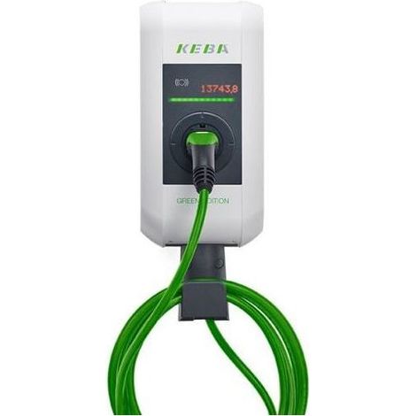 Keba Wallbox KeContact P30 x-series 128829, 22kW, 6m Ladekabel, RFID, MID, Kunststoff, Signalgrau/Anthrazitgrau