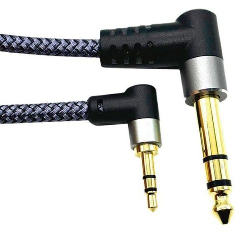 Cable Coudé - 3,5 mm Vers 6,5 mm - Pour Smartphone Amplificateur Haut-Parleur Table De Mixage Guitare - 1,2 M - 1 Unite (1/5)