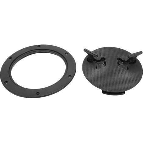 Runde Bootsluke (23 cm) mit abnehmbarer Abdeckung, Inspektionsplatte für Freizeitboote, Schwarz - Crezuo