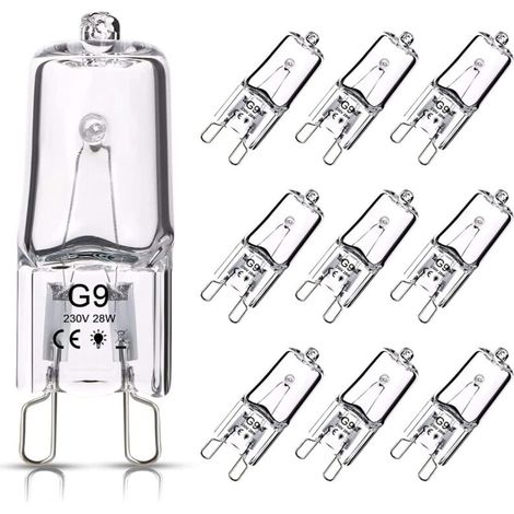 Ampoule Halogène G9 - Lot de 10 - 28W 230V - Dimmable Blanc Chaud - Pour Lustres Et Appliques - 12x37mm (1/5)