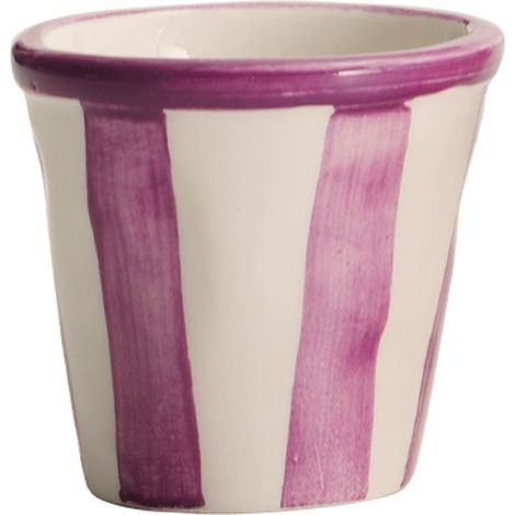 Zafferano Lido Righe : Lot De 6 Verres En Céramique Artisanale Faits À La Main, Couleur Violet. Design Unique Made In Italy Pour Une Table Élégante. (1/2)