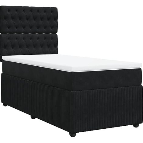 Maison Exclusive - Cama box spring con colchón terciopelo negro 1 (1/5)