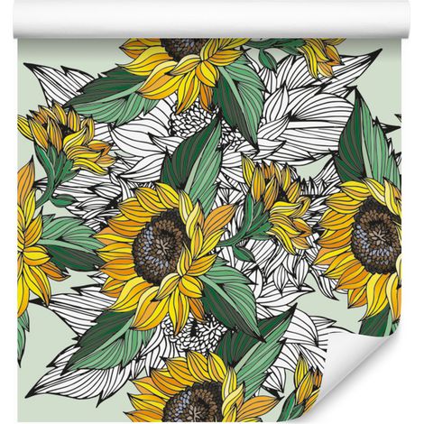 Papier peint tournesols pour salon et chambre 50x1000 cm (1/5)