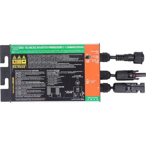 Onduleur de Raccordement au Réseau 600Wr, Sinusoïdal Pture, étanche IP55, Taux de Conversion élevé, Systèmes 230V Adaptés (1/5)