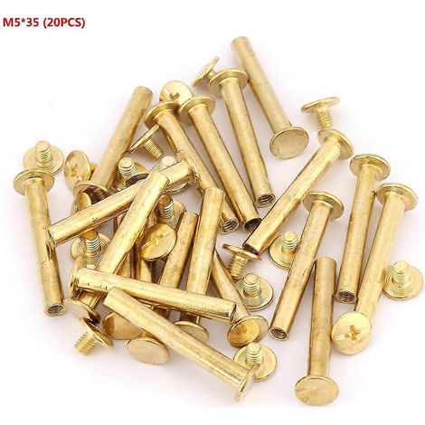 20 Stück M5 Flachkopf-Buchalbum-Nieten-Schraubenset DIY-Bastelnieten (M535)