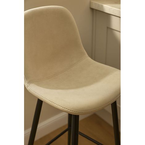 Taburetes Cocina - Taburete Black Teok Terciopelo - Beige (1/5)