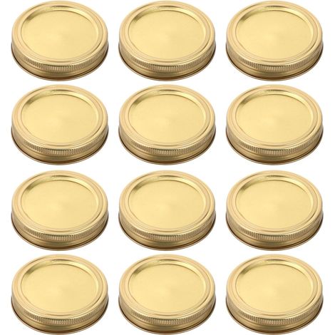 Lot de 12 anneaux de 70 mm pour bocaux Mason et couvercles rechange, bagues de fermeture en fer-blanc pour bocaux à ouverture standard (1/5)