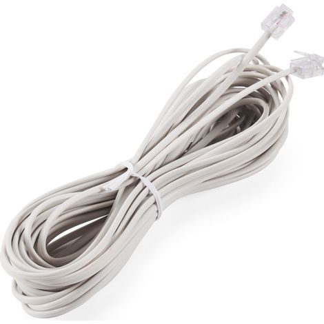 1Pcs 10M Câble D'Extension de Connecteur TéLéPhonique RJ11 Blanc (1/5)