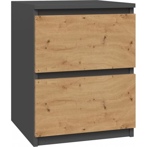 VENICE - Bedside table modern style - 40x40x52 - Bedside table 2 drawers - Bedroom furniture (1/4)