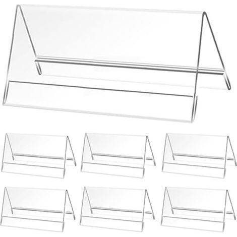 12 Pièces Présentoirs Chevalets de Table, 20 X 8 cm Display Stand en Acrylique,Porte Affiche pour Menu, Fiches de Bureau, Dépliant, Flyer, Publicité , Transparent (1/5)