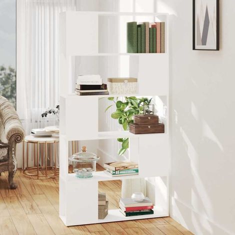 vidaXL Librería separador madera contrachapada blanco 80x24x155 cm (1/5)