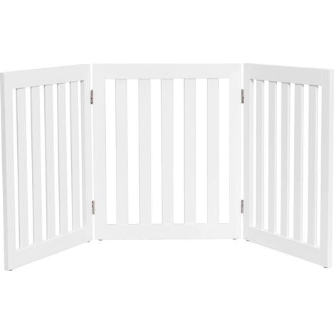 Costway – Barrière pour chien 3 panneaux en MDF – Charnières métalliques 360° – Antidérapants – Dimensions 50,5x60cm – Pliable et léger (1/5)