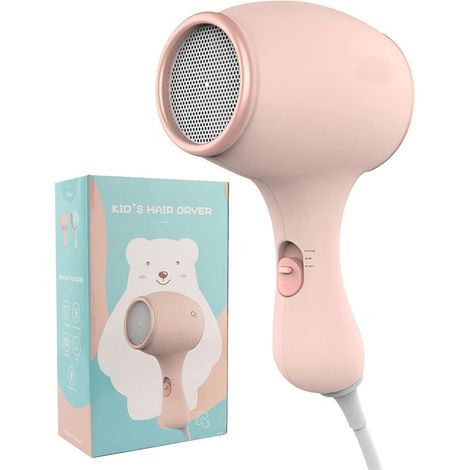 Mini Sèche-Cheveux, Seche Cheveux Enfant, Sèche-Cheveux de Voyage, 3 Réglages de Température, Faible Bruit, Chaleur Douce, Portable, Sèche-Cheveux pour Enfants et Même Animaux Domestiques(Rose) (1/5)