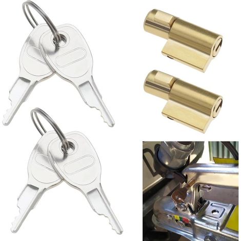 2 Pièces Antivol Remorque avec 4 Clé, Cadenas Remorque, Verrouillage à Fiche, Antivol pour Attelage de Remorque, Compatible avec Remorque pour Earth, Daxara, Maypole (1/5)