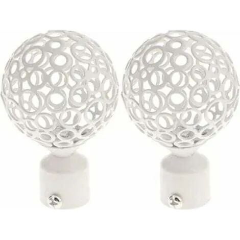 Lot de 2 embouts blancs de 28 mm pour tringle à rideaux, pour la décoration de vos barres de rideaux. (1/3)