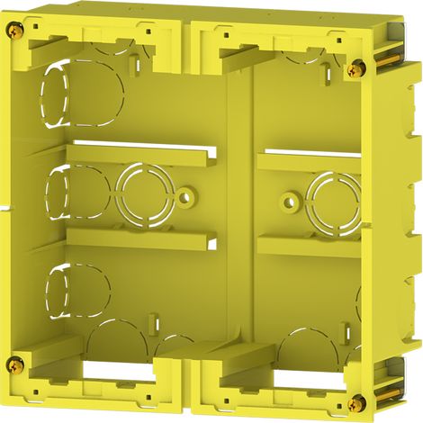 Puesto de Trabajo Caja de Instalacción Empotrada para 4 Módulos 45x45  Amarillo,Blanco   IluminaShop