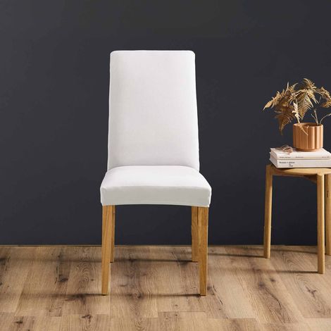 Housse de Chaise Extensible "Mila" 55cm Blanc (1/3)
