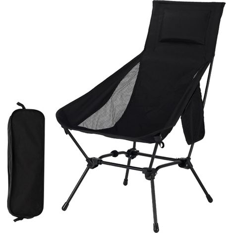 Fauteuil Camping Fauteuil Pliant Camping Chaise Pliable Chaise de Plage Chaise Pliante Exterieur Noir (1/4)