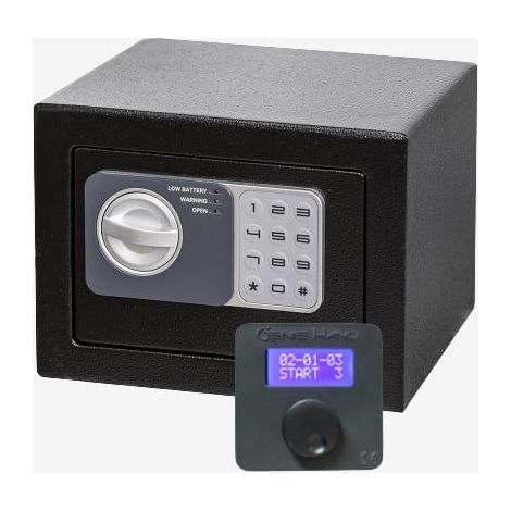 Genie Hand  Cassaforte Elettronica a Tempo a Muro e da Armadio Piccola Cassetta di Sicurezza con Codice a Combinazione e Chiave a Serratura B-Class e Sistema Anti Bounce per Soldi