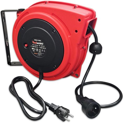 Avvolgicavo elettrico automatico da parete con cavo grosso 3G 2,5 mm² 15 m (1/4)