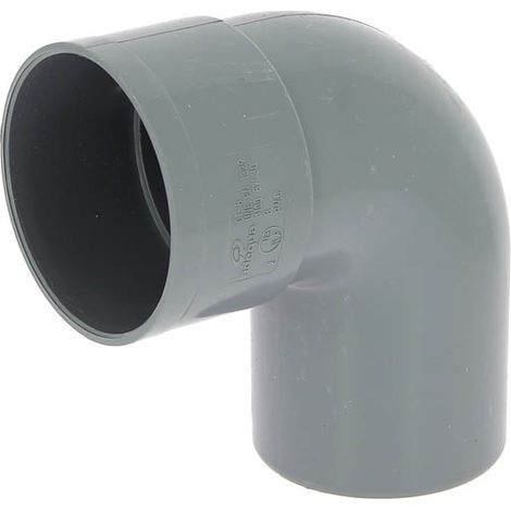 Adequa – Coude PVC mâle-femelle 87°30 Ø100 – Raccord évacuation en PVC lisse – Circonférence femelle pour emboîtement facile