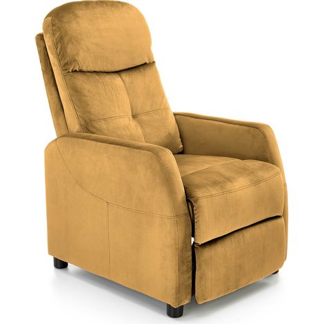 Sillón reclinable Houston 992, Amarillo oscuro, 103x64x84cm, Tapiz
