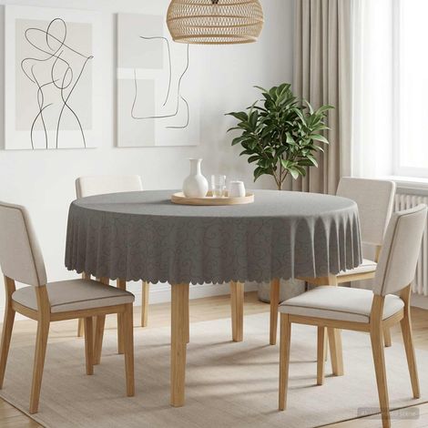 vidaXL Tissu de Table Rond Gris clair Ø 160 cm (1/5)