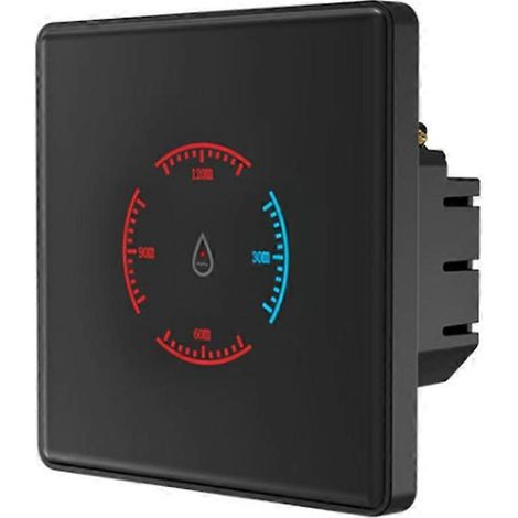 Interrupteur intelligent Tuya WiFi pour chauffe-eau 3500 W avec compteur intégré, conforme aux normes UE, tactile et avec fonction compte à rebours, noir. (1/5)