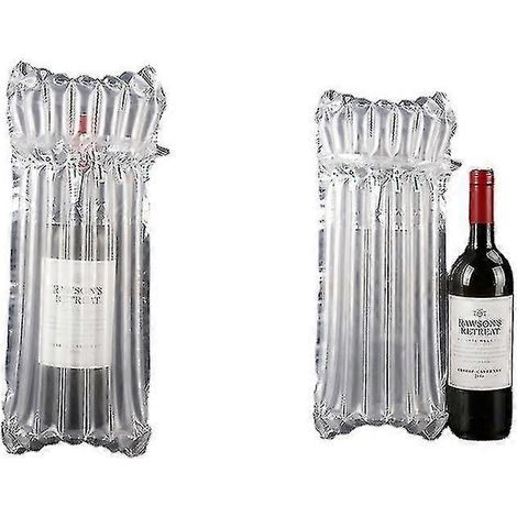 Lot de 10 protège-bouteilles de vin réutilisables, gonflables et à colonnes d'air, pour un emballage et un transport en toute sécurité.
