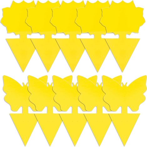 Autocollant Jaune Anti Mouche et moucheron: 12x pièges Collant sans Insecticide pour la Lutte Contre Les parasites des Plantes d'intérieur - Piège à Mouches, moucherons et Autres Insectes (1/5)