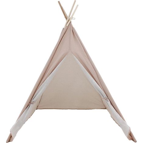 Ecd Germany – Tente de jeu tipi enfant rose 160 cm – Dimensions 103x103 cm – Matière bois, polyester et coton – Espace ludique pour lecture et détente (1/6)