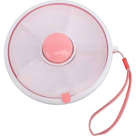 Drehbarer Snackbehälter mit Deckel, 5 Fächer, auslaufsicher, tropfsicher, ideal für Kinder, Obst (1/4)