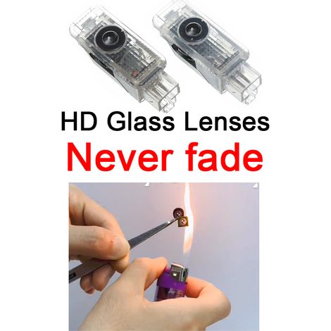(10. S5 Icon-4pcs) Lampe projecteur LED HD pour éclairage d'accueil de portière de voiture 2023, compatible avec Au-DI et éclairage de véhicule. (1/5)