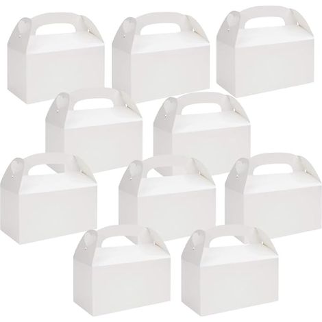 24 White Gift Boxes 15 x 9 x 9 cm with Handle White Box (1/5)