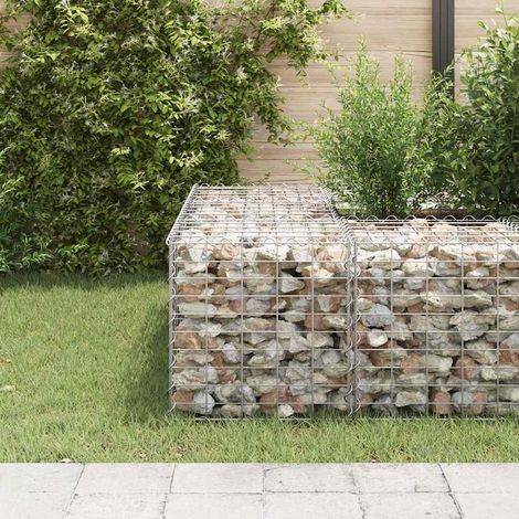 145650 vidaXL Cube Gabion Raised Bed Steel Wire 50x50x50 cm (1/5)
